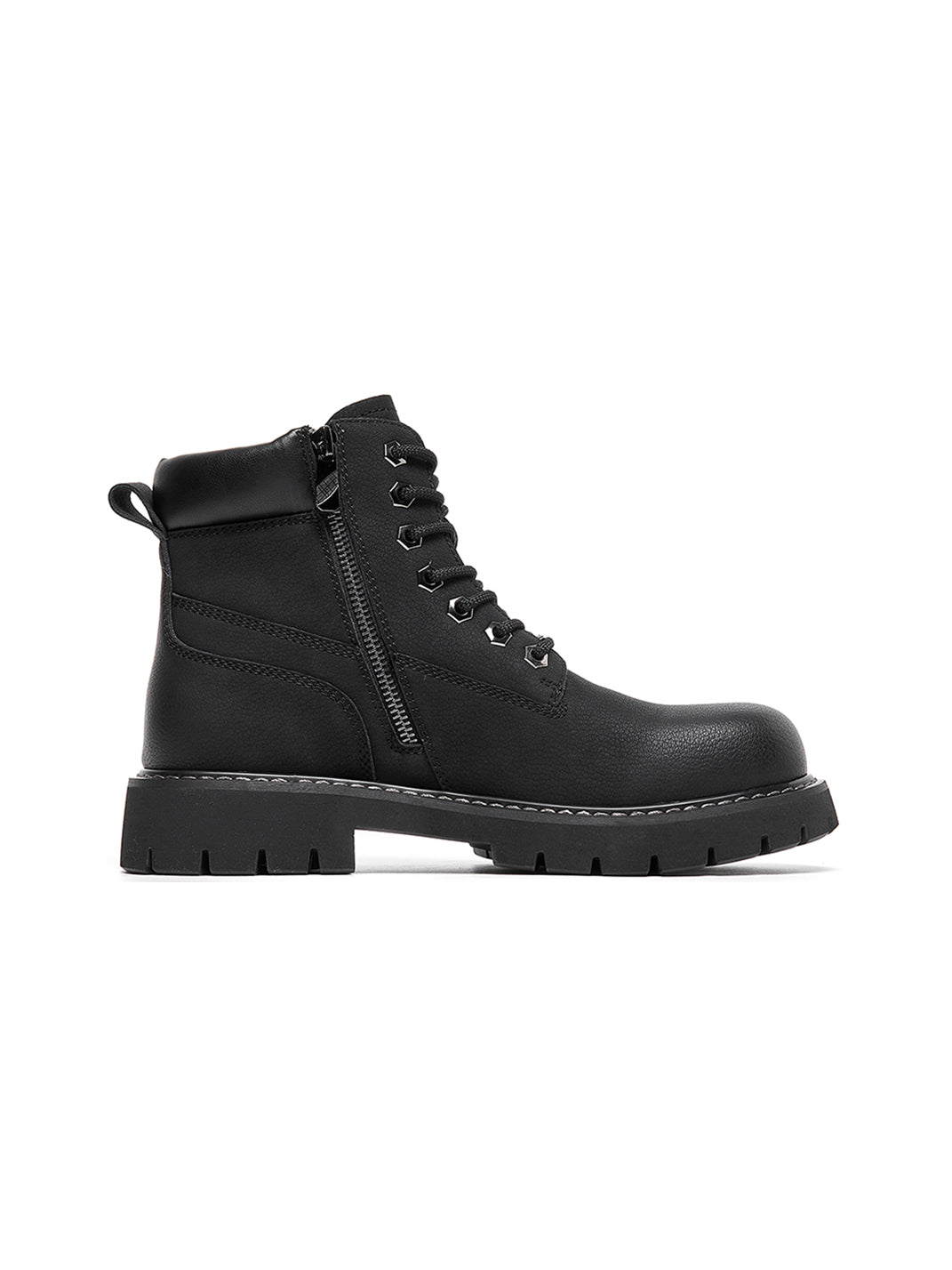 Zip-Front Lug-Sole Ankle Boots - Skipkicks