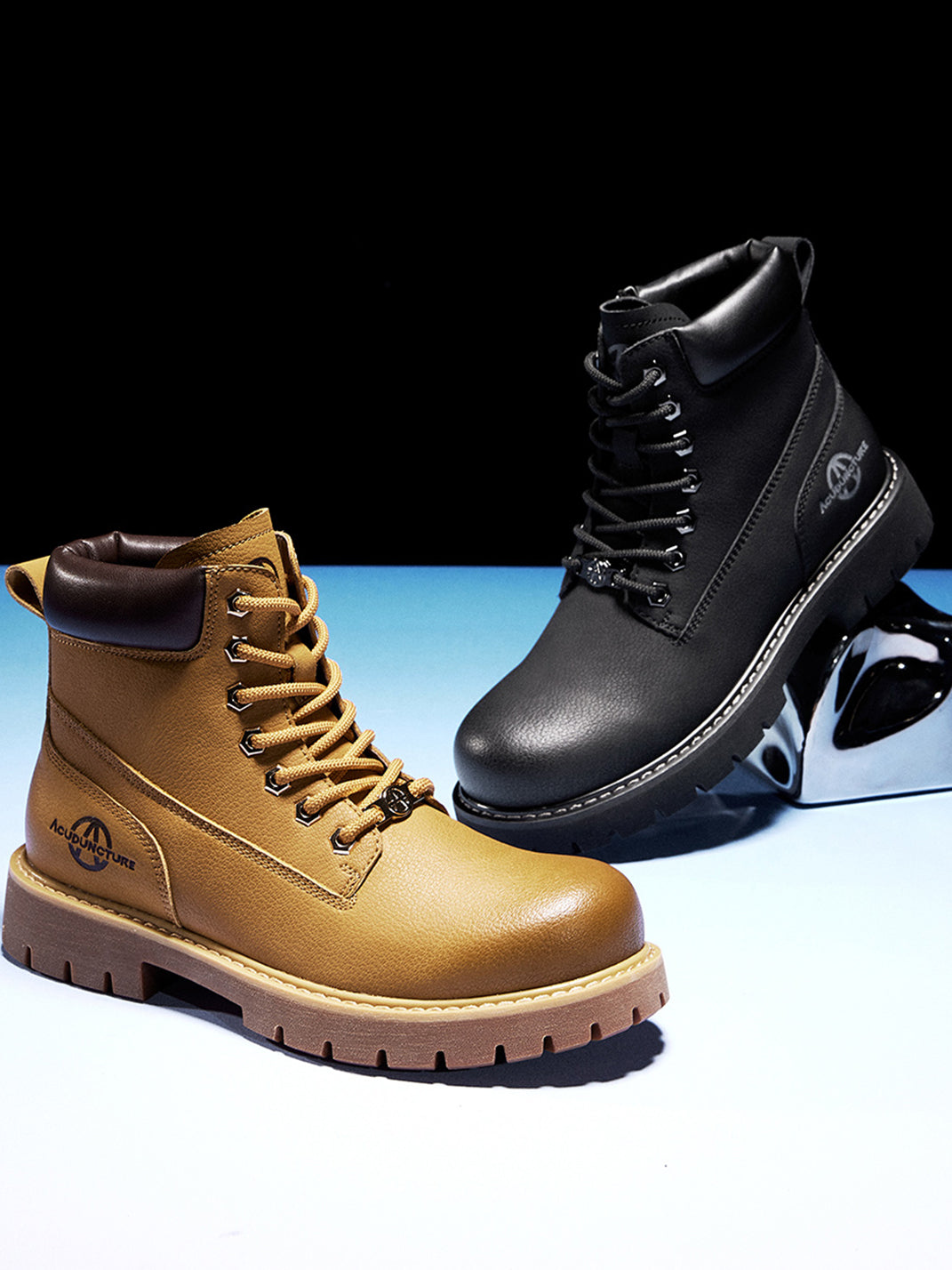 Zip-Front Lug-Sole Ankle Boots - Skipkicks