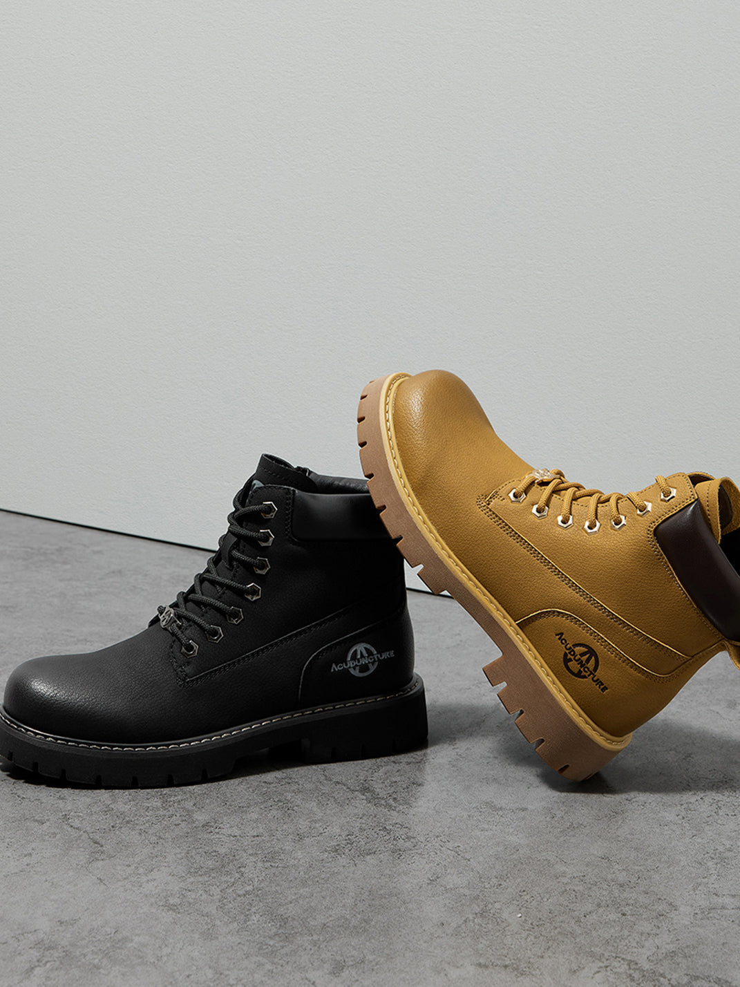 Zip-Front Lug-Sole Ankle Boots - Skipkicks